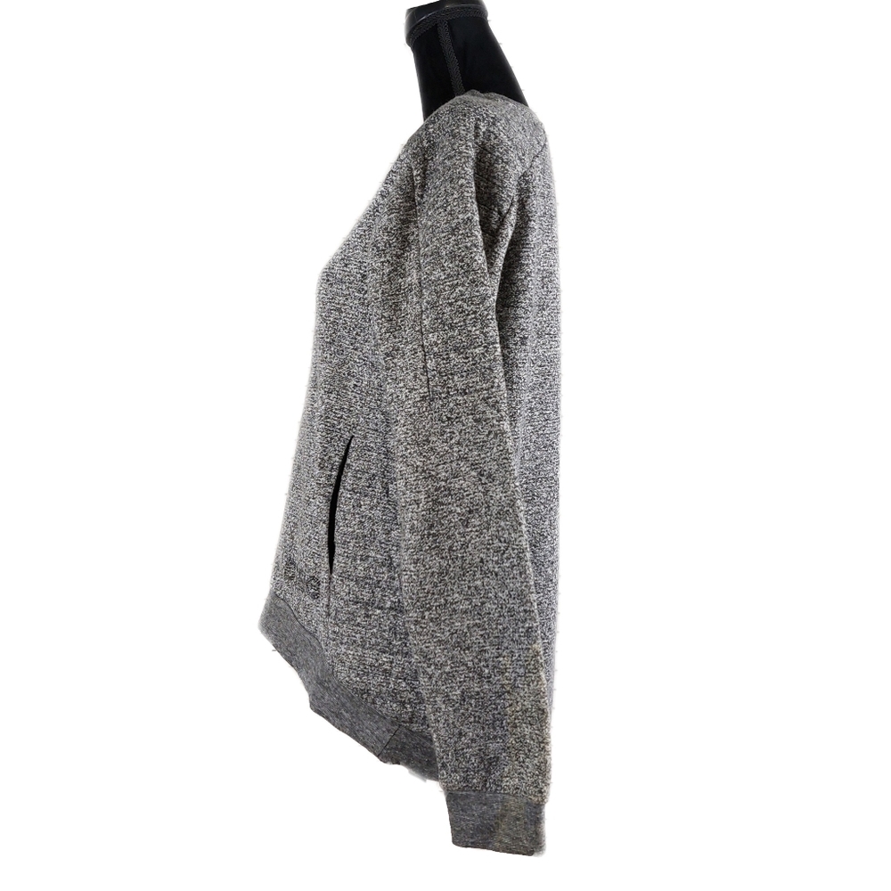 BCBG Hi-Low Marled Gray Logo Womens S Pullover Sweatshirt - Picture 5 of 8
